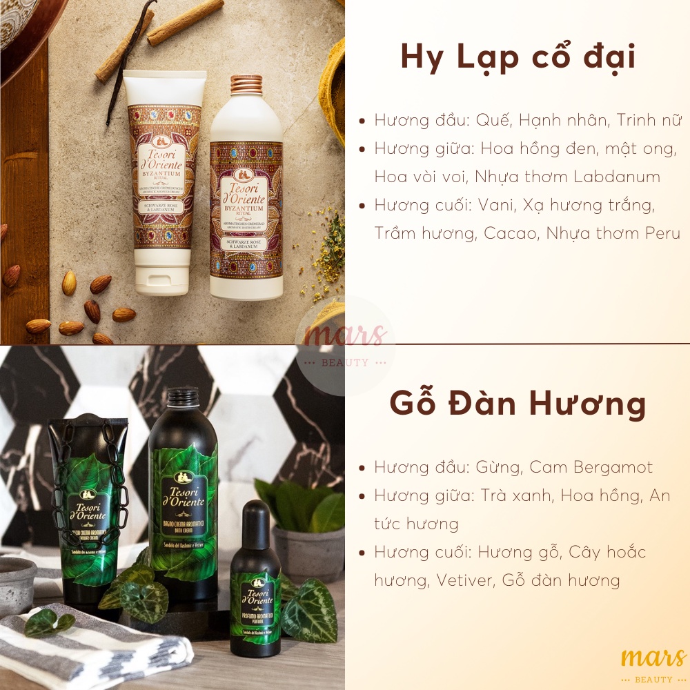 Sữa Tắm Nước Hoa Cao Cấp Italia Tesori d'Oriente Chính Hãng 250ml - 500ml