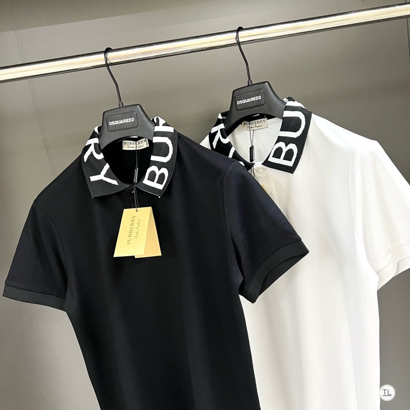 Áo BURBERRY Polo Chất Cá Sấu Áo Po Lo BBR Nam Vải Cotton Co Giãn 4 Chiều Cổ Bẻ In Chữ Burberry