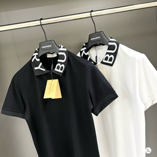 Áo BURBERRY Polo Chất Cá Sấu Áo Po Lo BBR Nam Vải Cotton Co Giãn 4 Chiều Cổ Bẻ In Chữ Burberry