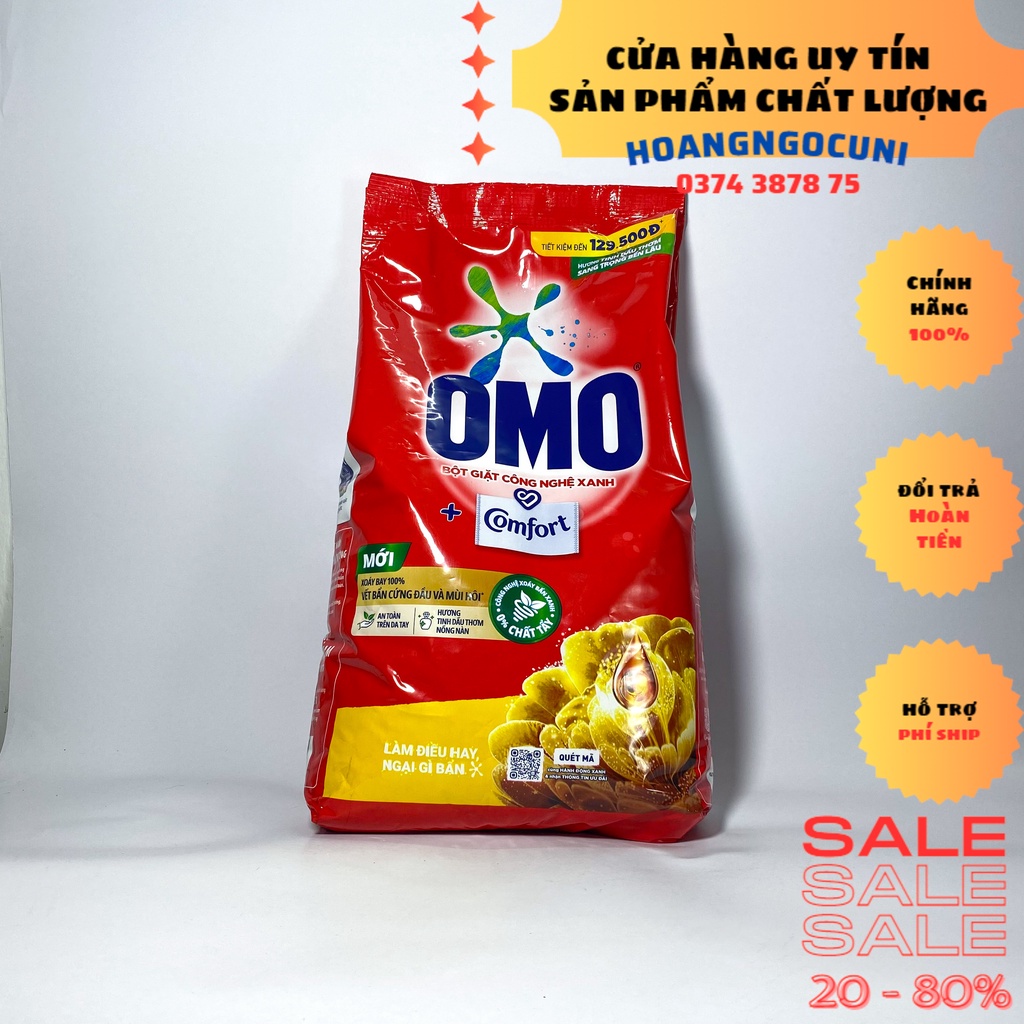 Bột giặt omo 5.7kg  sạch cực nhanh và mạnh và comfort 5.3kg