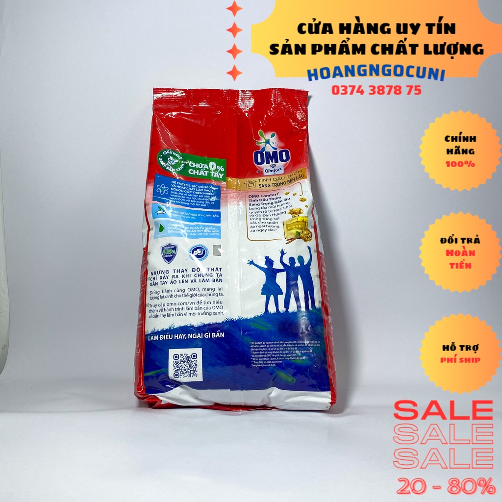Bột giặt omo 5.7kg  sạch cực nhanh và mạnh và comfort 5.3kg