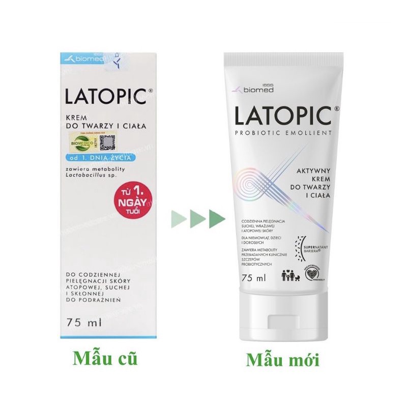 Latopic Kem Dưỡng Ẩm, Dịu Ngứa Da Dị Ứng Latopic Face And Body Cream 75ml