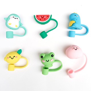 Nắp đậy ống hút STARBUCKS, giữ nhiệt.. silicon 3D hoạt hình dễ thương, straw topper nút đậy ống hút chống bụi nhiều màu