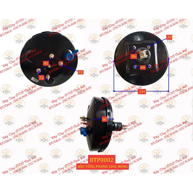 bầu tổng phanh 1032 mỏng