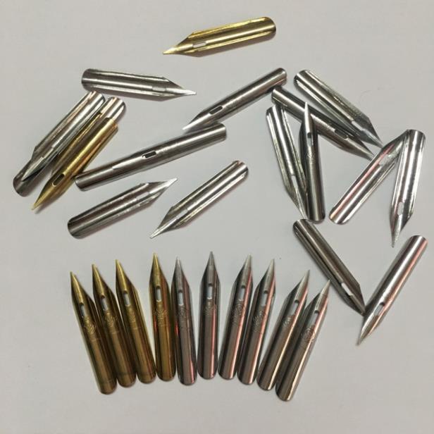 5 ngòi bút máy lá tre mới -Viết tách đôi tạo thanh đậm .