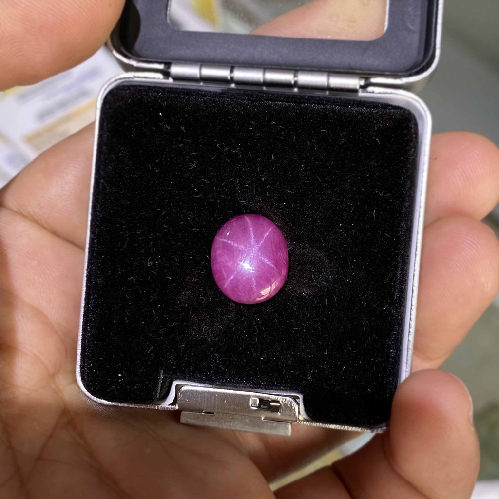 Mặt Đá Ruby Sao Tự Nhiên Yên Bái Mài Sống 10,65ct mặt nhẫn, mặt dây