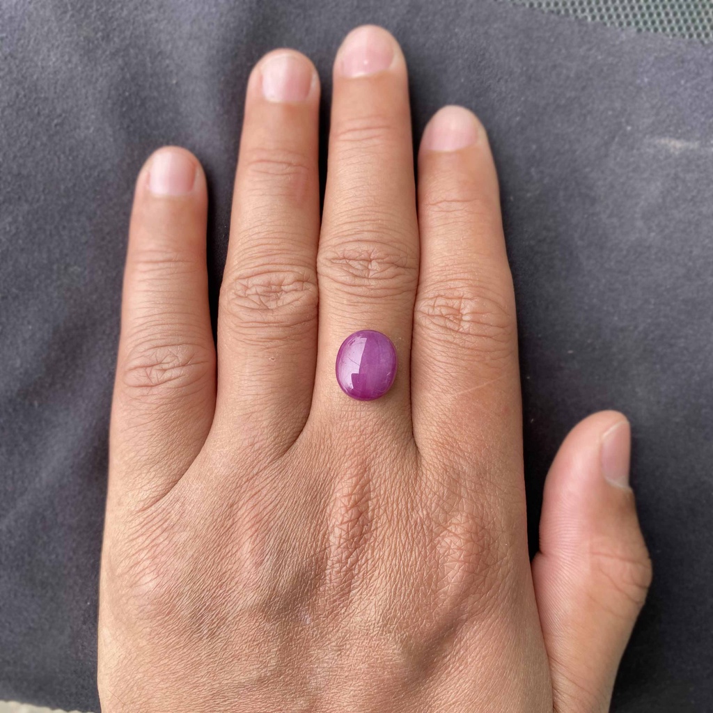 Mặt Đá Ruby Sao Tự Nhiên Yên Bái Mài Sống 10,65ct mặt nhẫn, mặt dây