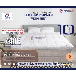 Đệm topper - tấm làm mềm đệm - catherine hanvico bông micro lông vũ - hàng chính hãng