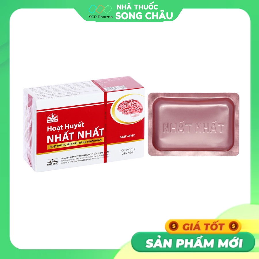 Hoạt Huyết Nhất Nhất giảm chứng huyết hư, ứ trệ giúp máu lưu thông lên não tốt 30 viên
