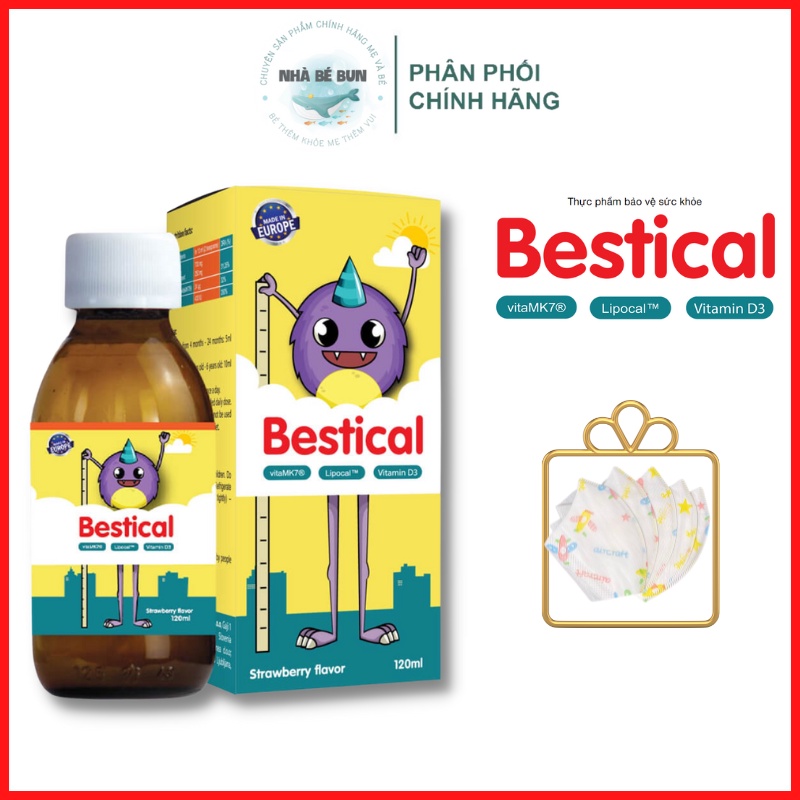 Bestical Bổ Sung Canxi Sinh Học Và Vitamin D3 K2 Giúp Xương Chắc Khỏe, Hỗ Trợ Chiều Cao Cho Bé