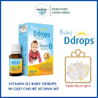 Vitamin D3 Drops - Baby Drops Mỹ Tinh Khiết Bổ Sung Vitamin D Cho Bé Từ Sơ Sinh 90 Giọt.