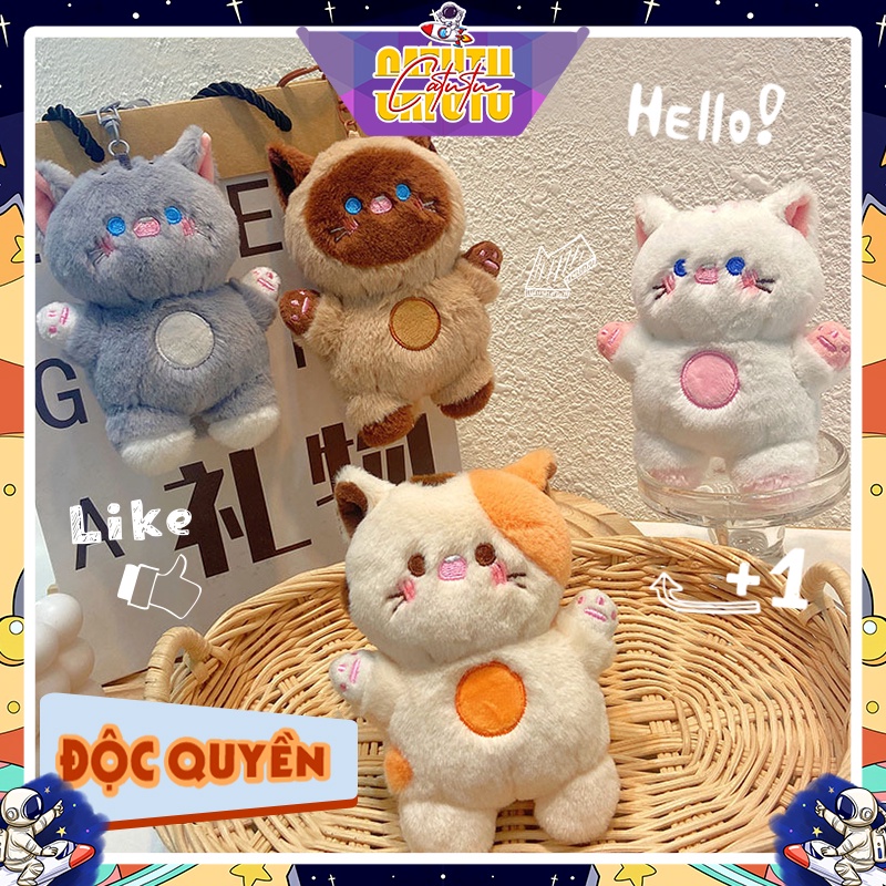 Móc Khóa Mèo Bông Dễ Thương Móc Khóa Xe Máy Hoàng Thượng Nhồi Bông Cute Cặp Đôi Couple treo Ba lô Ô tô Quà Tặng CATUTU.