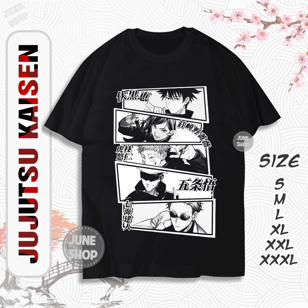 Áo Jujutsu Kaisen mẫu mới - Áo Anime màu đen, trắng chất cotton 4 chiều thoáng mát