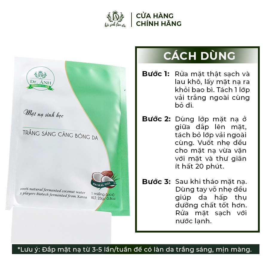 Mặt nạ sinh học Dr.Ánh Giúp Căng Bóng Da