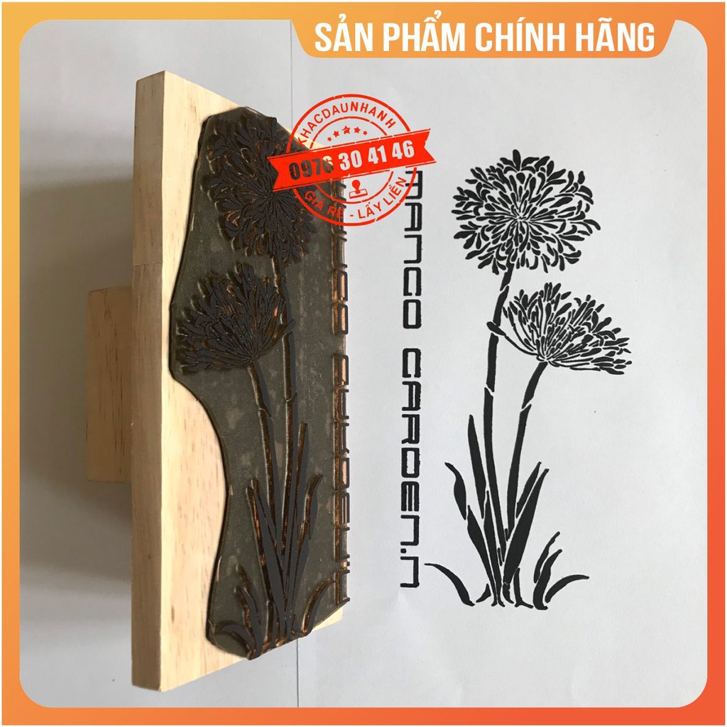 Con dấu gỗ chấm mực không kèm khay mực in lên bìa carton, giấy kraft, nhận làm theo yêu cầu | BigBuy360 - bigbuy360.vn