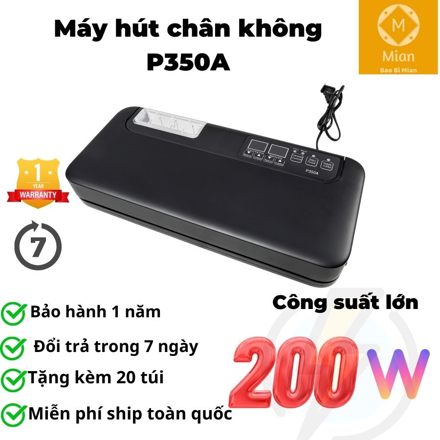 Máy Hút Chân Không P350A Không Kén Túi Đường Hàn 35cm Công Suất Cao 220W - Bảo Hành 12 Tháng