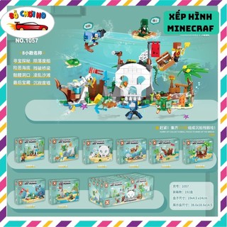 Đồ chơi lắp ráp minecraft ngôi làng, đồ chơi xếp hình mincaraft 70pcs ~80pcs xếp hình tầu đắm(897)