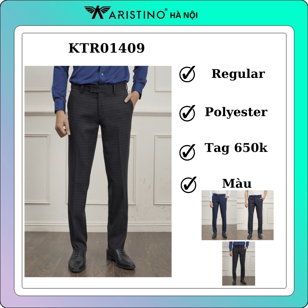 Quần âu công sở nam KWIN kẻ chìm sang trọng co giãn nhẹ- from regular KTR01409