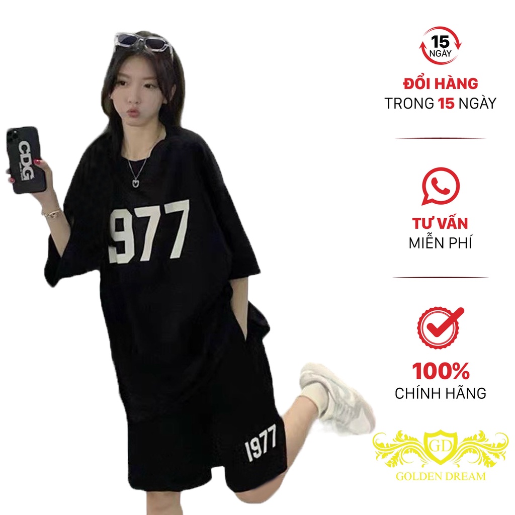 Đồ Bộ Thể Thao Nam Nữ Dáng Rộng in 1977 Sắc Nét GOLDEN DREAM U8283