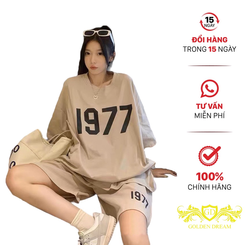 Đồ Bộ Thể Thao Nam Nữ Dáng Rộng in 1977 Sắc Nét GOLDEN DREAM U8283