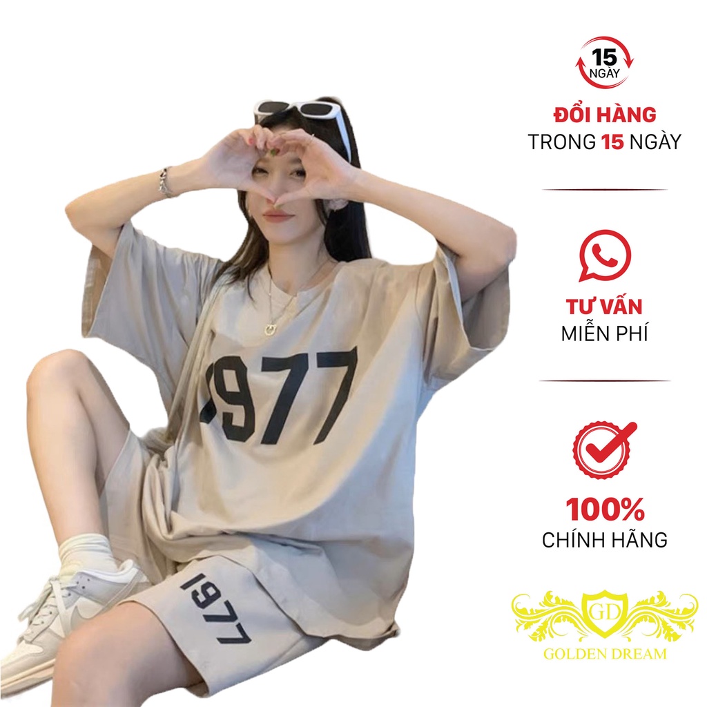 Đồ Bộ Thể Thao Nam Nữ Dáng Rộng in 1977 Sắc Nét GOLDEN DREAM U8283