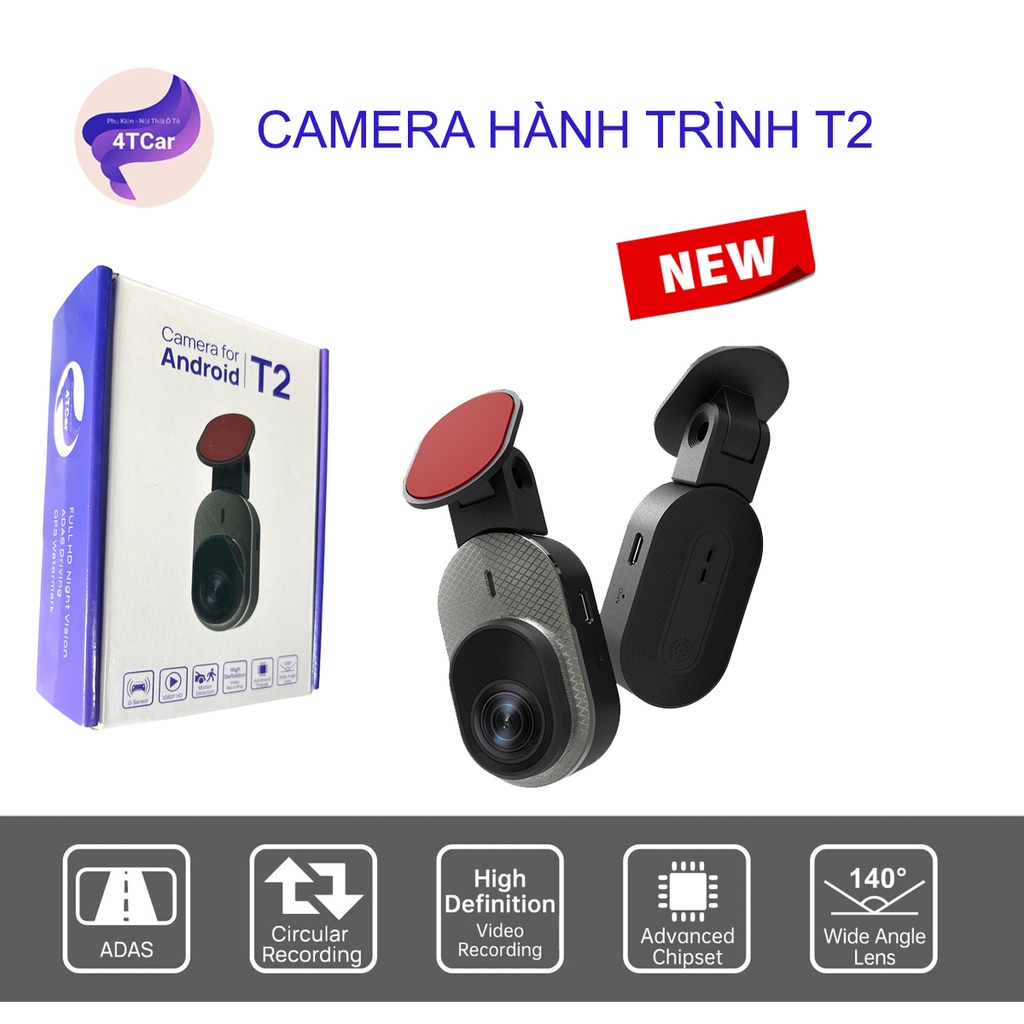 Camera hành trình tích hợp màn hình android, HD 1280x720P, đầu kết nối USB