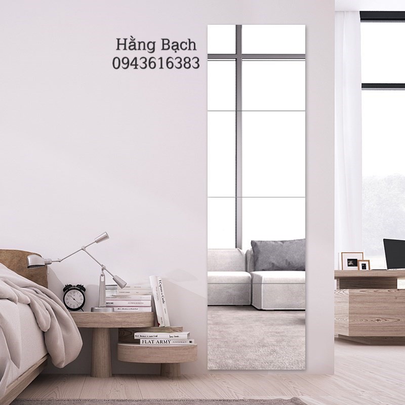 Gương dán tường soi toàn thân 𝐆𝐈𝐀́ 𝐗𝐔̛𝐎̛̉𝐍𝐆 Gương dán tủ giá trên là giá 1 tấm  25x25cm