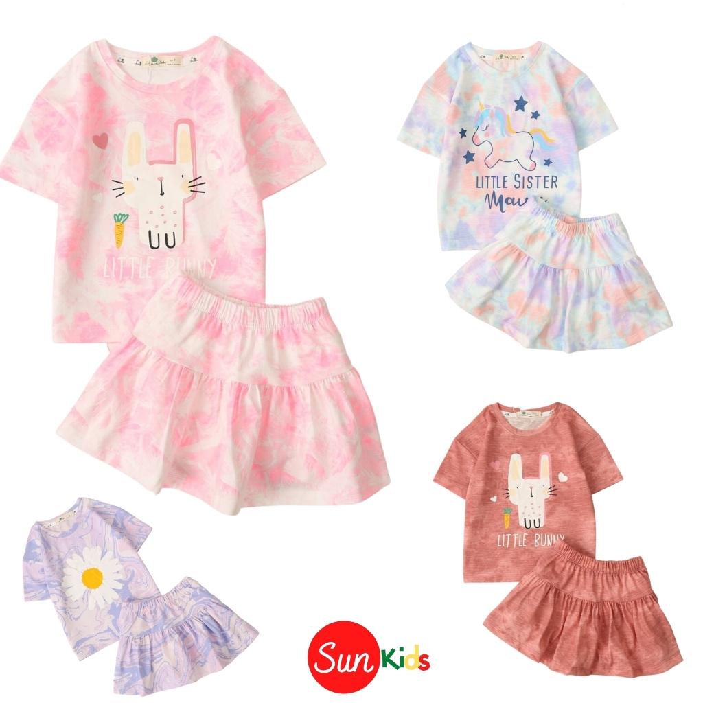 Đồ bộ thun bé gái, đồ bộ trẻ em chất cotton, có nhiều màu, size 3-10 tuổi - SUNKIDS