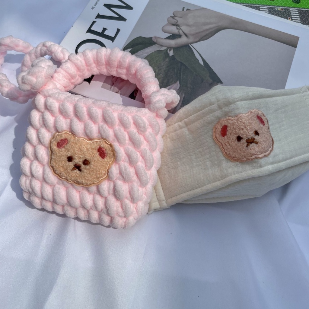 Túi xách nữ túi đeo chéo túi len mini handmade đi chơi cute