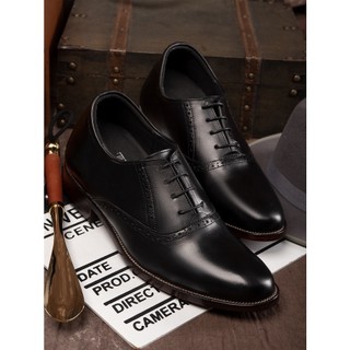 [ 8CM ] Giày Đế Cao Nam T&TRA S1034 Đen Đế Da