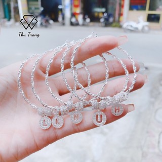 Lắc tay bạc Ý mix chữ cái (đủ chữ) Thu Trang Jewelry vòng tay charm hàng đẹp bạc chuẩn 100%