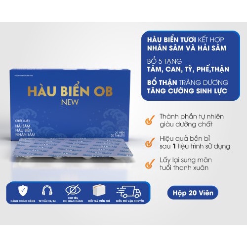 [CHÍNH HÃNG] Hàu Biển OB NEW- Viên Uống Tăng Cường Sinh Lý Nam Giới, Cải Thiện Yếu Sinh Lý, Xuất Tinh Sớm