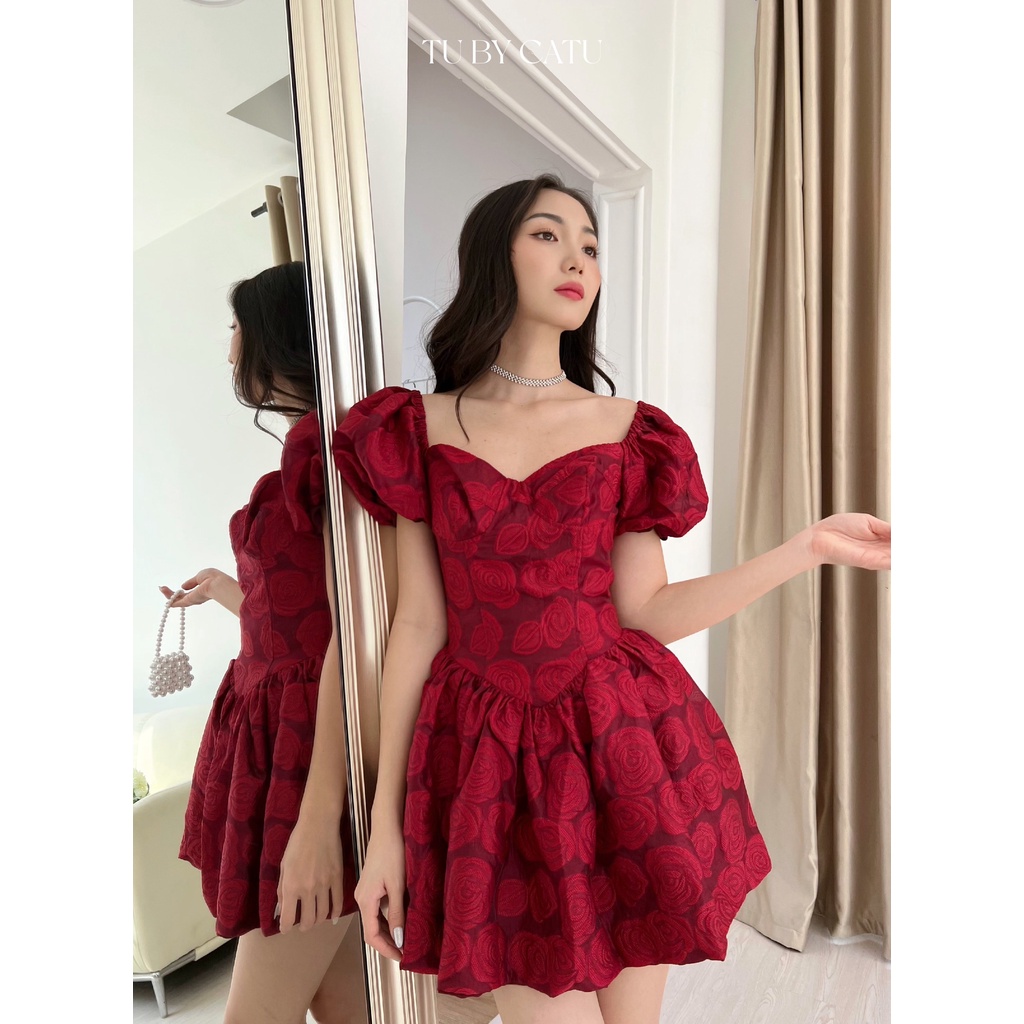 TUBYCATU | Đầm rose red dress no2 - đỏ đậm