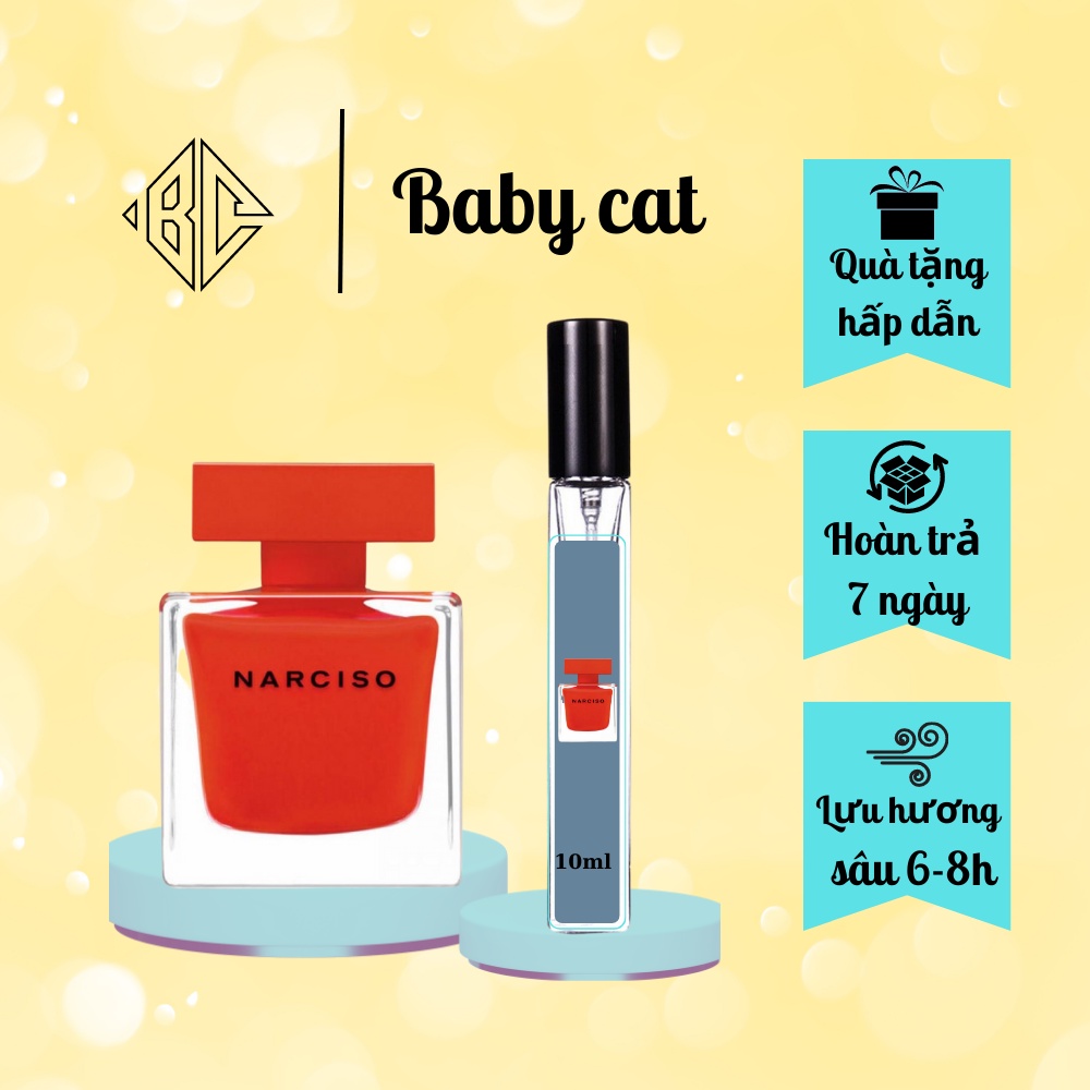 [Chính Hãng] Nước hoa nữ dùng thử Narciso Rodriguez Narciso Rouge (nar đỏ) chiết 10ml