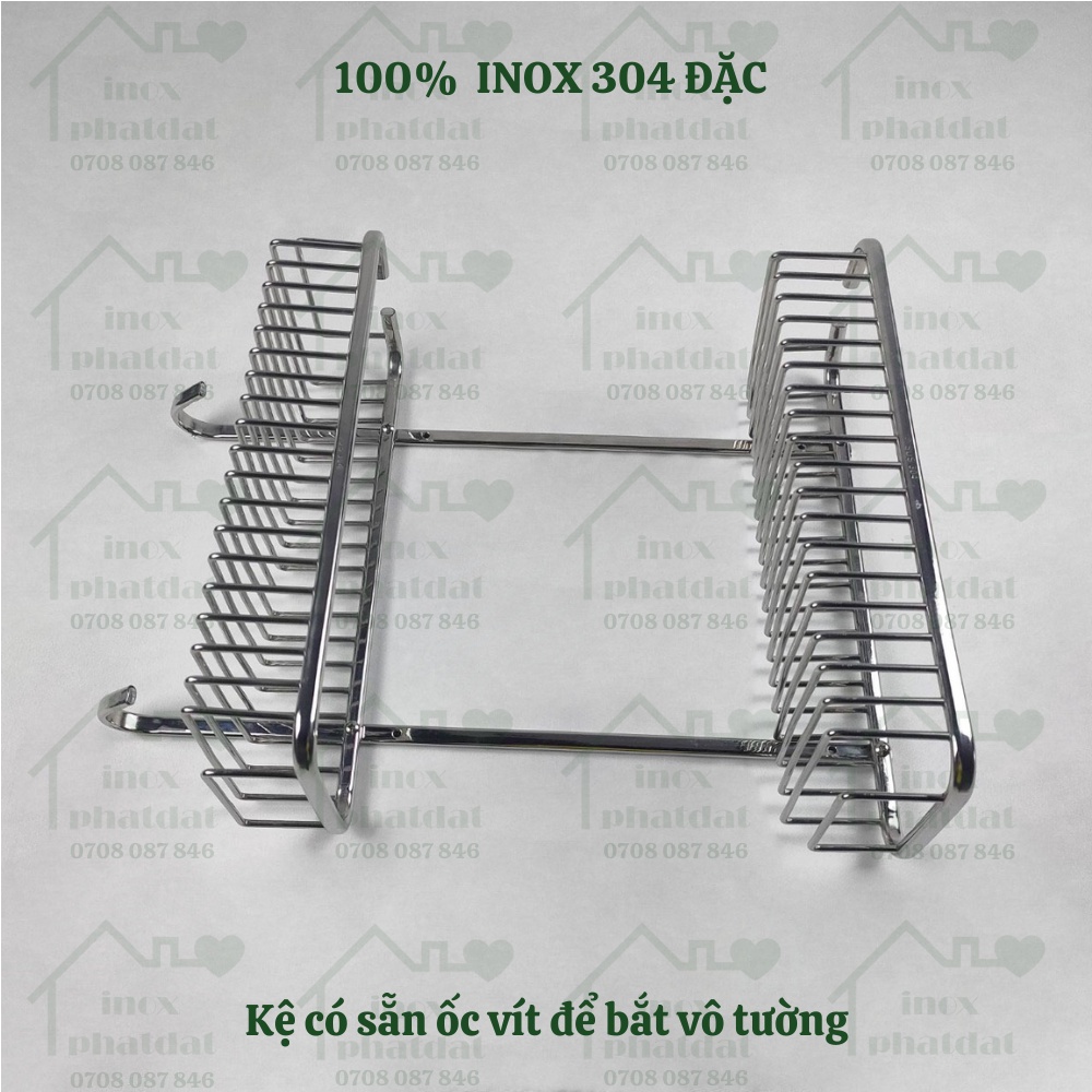 Kệ nhà tắm 2 tầng treo tường PHÁT ĐẠT Inox 304, kệ để đồ xà bông, giá để xà phòng phòng tắm