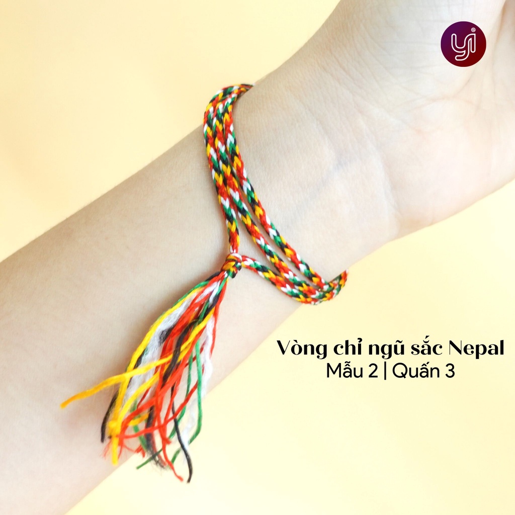 Vòng tay chỉ ngũ sắc quấn 3 Tây Tạng, tăng may mắn bình an