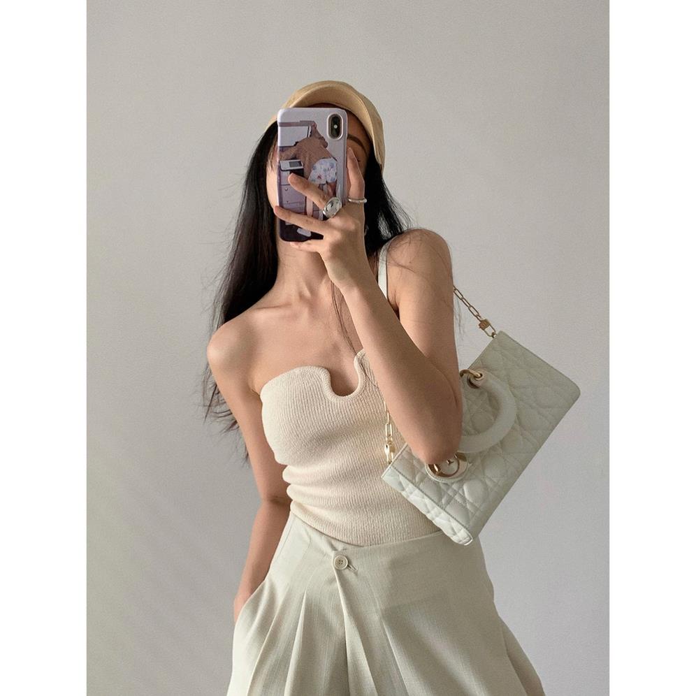 Áo croptop nữ dệt kim sát nách màu trơn dáng ôm thời trang mùa hè quyến rũ cho nữ Kimee MA052 | BigBuy360 - bigbuy360.vn