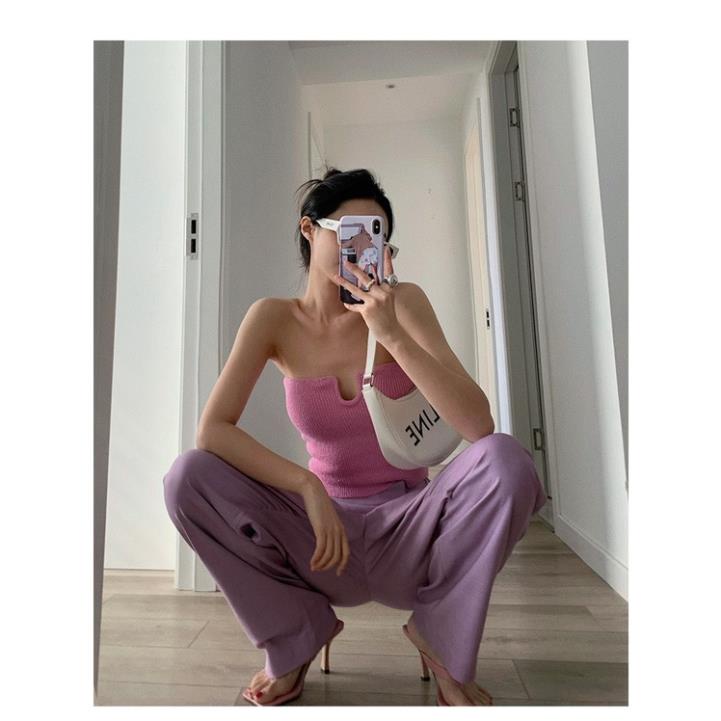 Áo croptop nữ dệt kim sát nách màu trơn dáng ôm thời trang mùa hè quyến rũ cho nữ Kimee MA052 | BigBuy360 - bigbuy360.vn