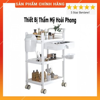  Xe đẩy 3 tầng cao cấp kệ spa  kèm chậu và thùng rác  - Hàng nhập khẩu cao cấp dành cho SPA-TMV 