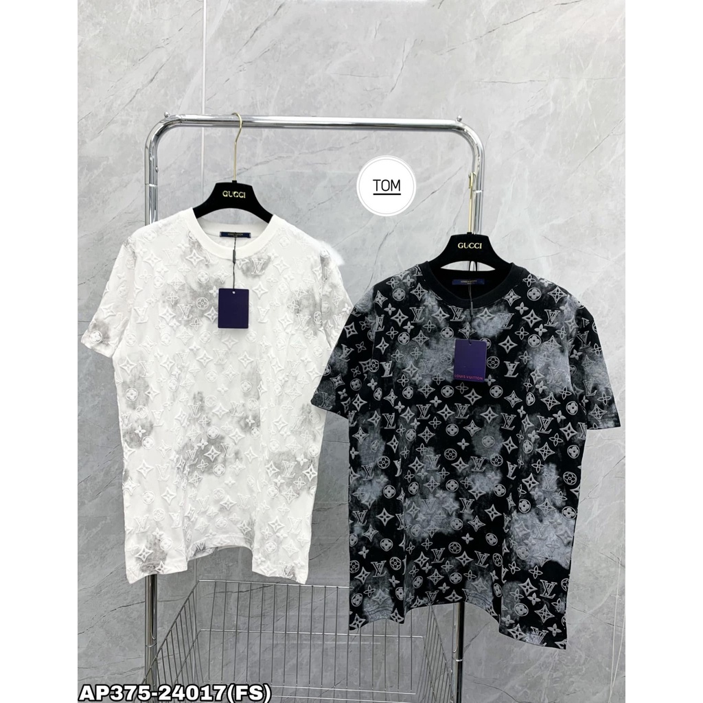 Áo Phông Nam Nữ LV Full In Nổi Siêu Cấp Chất Liệu Cotton Co Giãn 4 Chiều Siêu Thoáng Mát