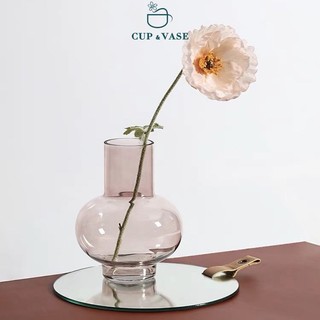 Bình Cắm Hoa Thủy Tinh Trang Trí CUP & VASE Màu Hồng Pastel G113