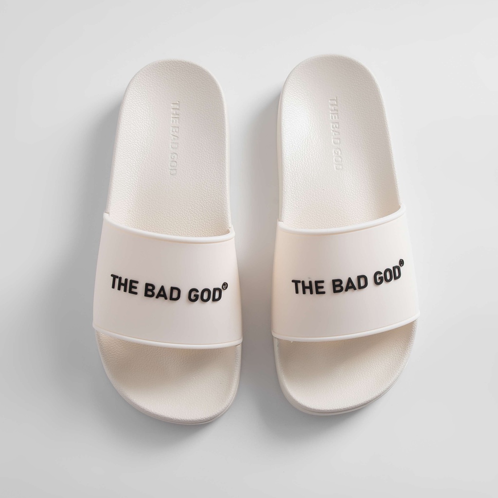 Dép quai ngang slipper The Bad God Basic fullbox be chữ đen X01