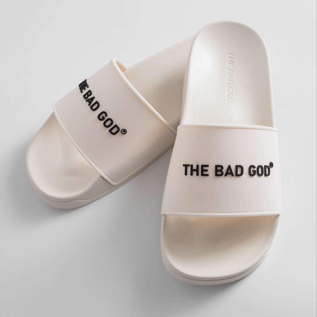 Dép quai ngang slipper The Bad God Basic fullbox be chữ đen X01