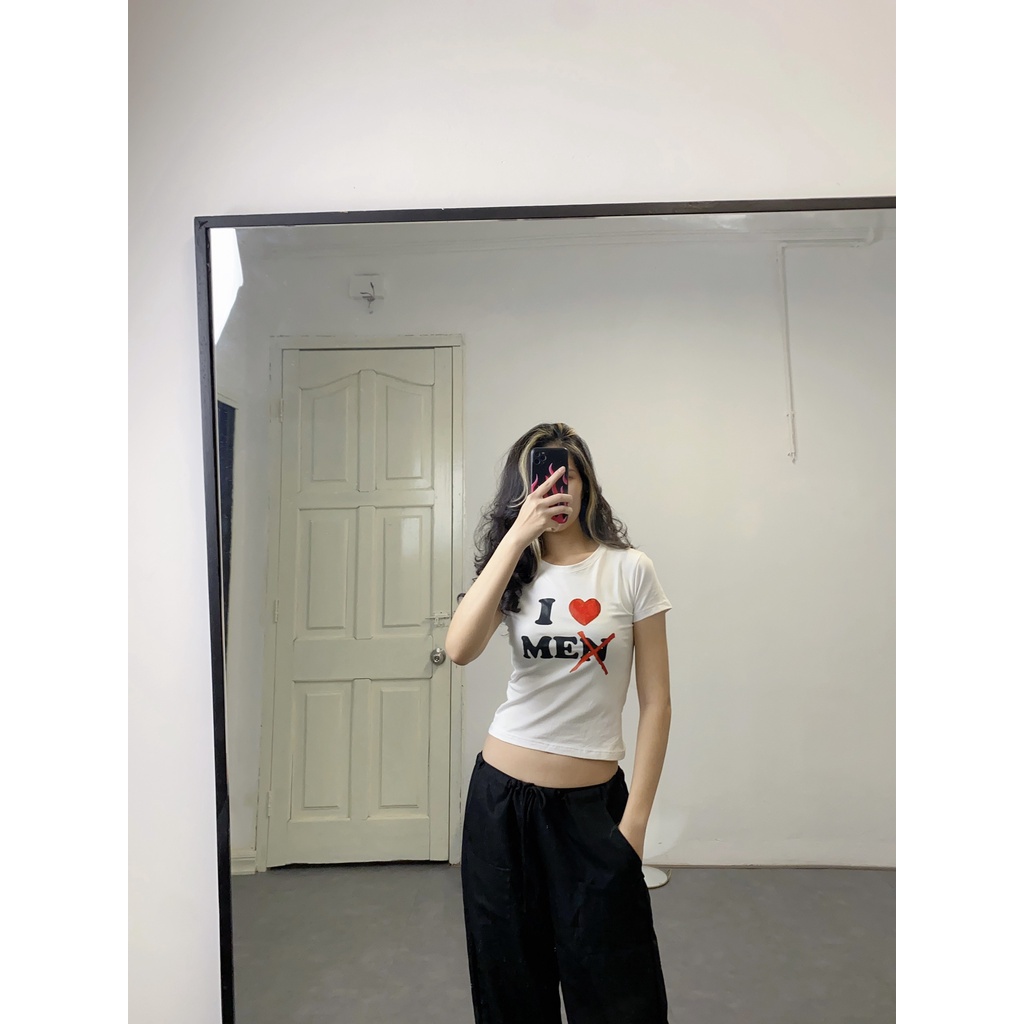 ÁO BABY TEE Y2K I LOVE ME 100% COTTON 4C