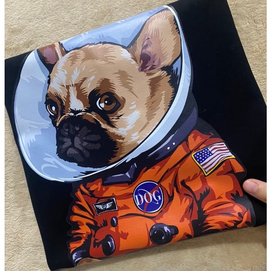 Áo Hình Chó Phi Hành Gia - B&W Studio, Chất Vải 100% Cotton, Dày Dặn, 4 Màu, Form Rộng M-2XL, Mã DOVA020