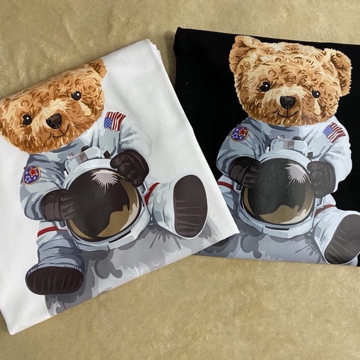 Áo Gấu B&W Studio - Màu: Trắng Đen Xanh Be, Vải 100% Cotton Dày Dặn, Thoáng Mát, Size S-XL,Form Rộng Unisex, Mã GAU060