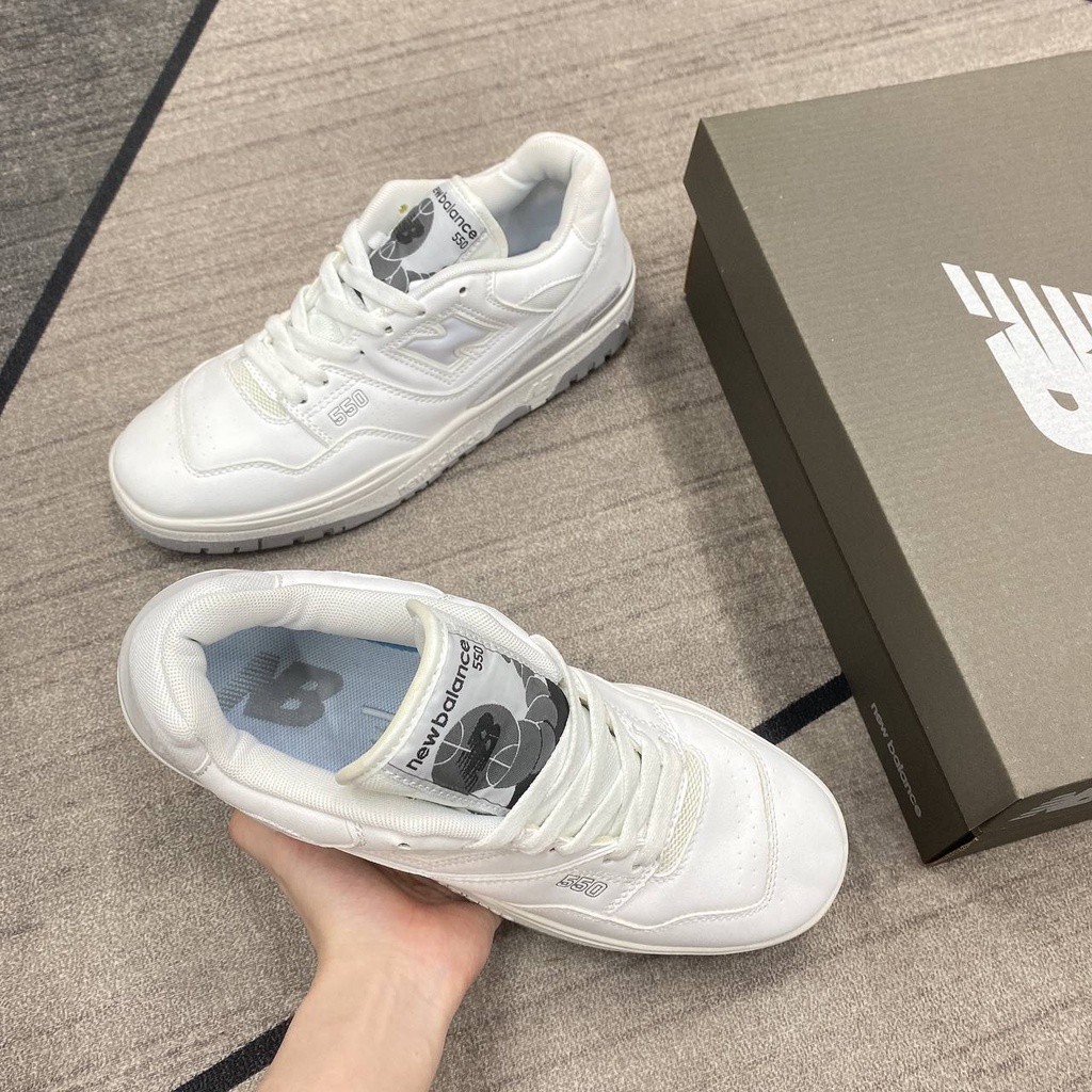 Giày Sneaker cổ thấp Phối màu White Grey - Trắng Xám - NB550 NB trắng full