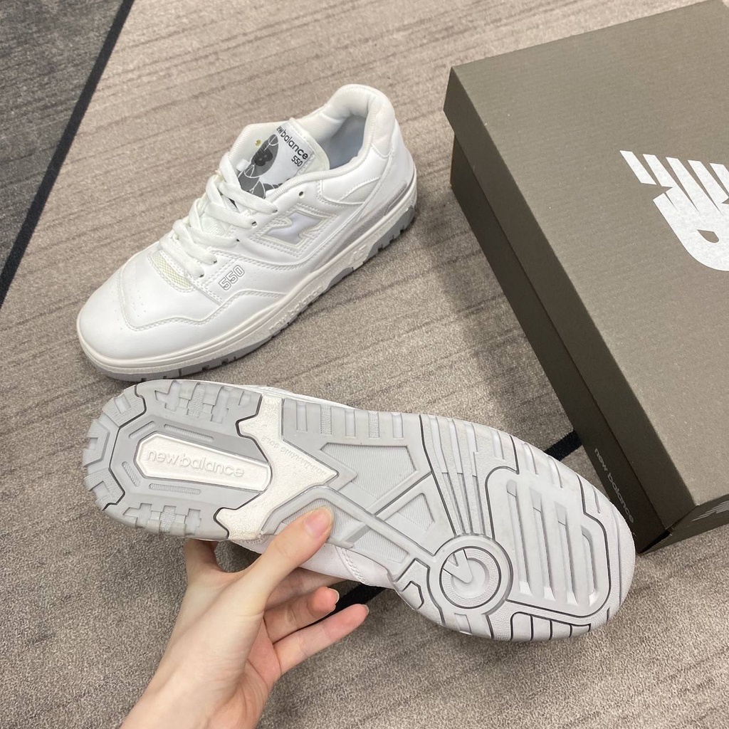 Giày Sneaker cổ thấp Phối màu White Grey - Trắng Xám - NB550 NB trắng full
