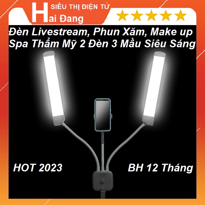 Bộ Đèn Livetream 2 Đèn LED, 3 Mầu Dùng Cho Spa, Phun Xăm, Nối Mi, Thẩm Mỹ, Chụp Ảnh, Quay Video, Selfie - Review - Vlog