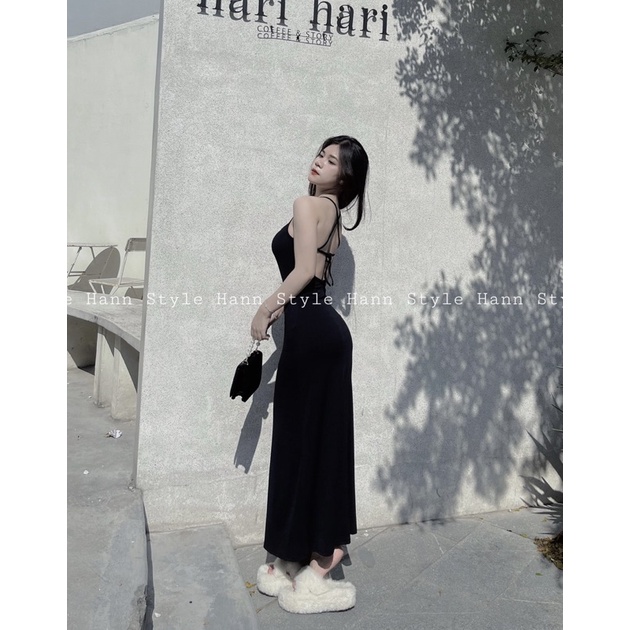 ĐẦM 2 DÂY ĐAN SAU LƯNG DÁNG DÀI